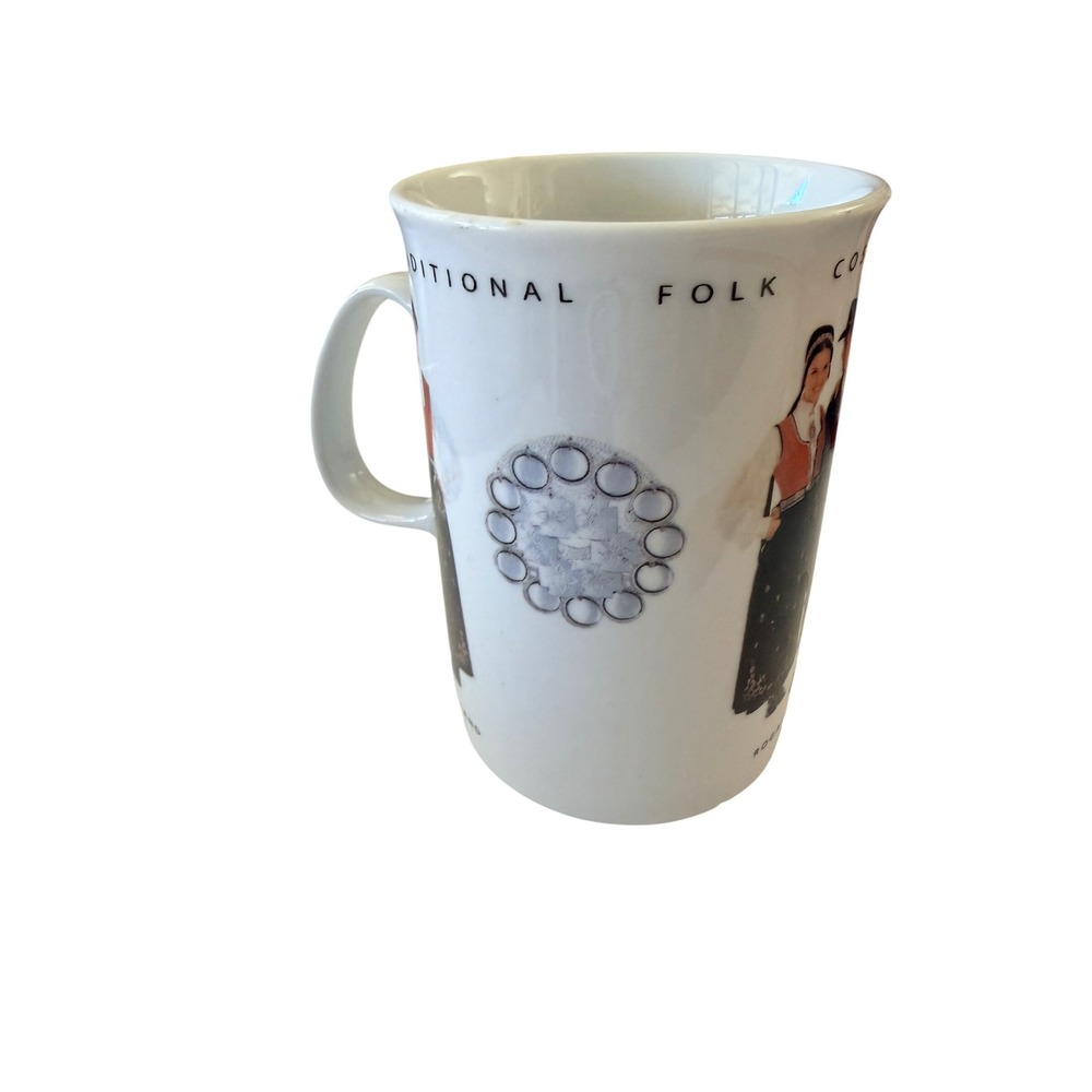 Norsk Bunadsolv Mug White Traditional Norwegian Folk Costumes Heritage